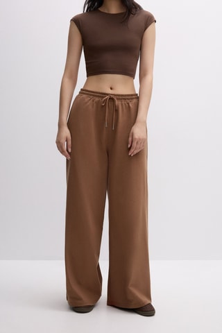 Pantaloni wide legs - Marrone