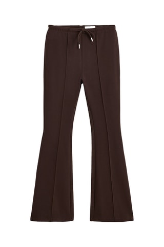 Pantalon flare taille haute - Marron
