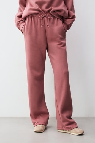 Pantalon straight taille haute - Vieux rose