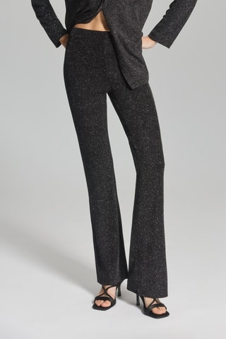 Pantaloni flare - Nero melange