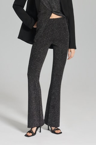 Pantaloni flare - Nero melange