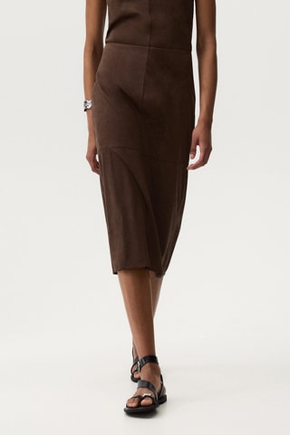 Jupe midi - Marron