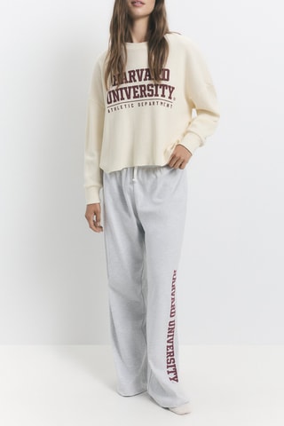 Pyjama University Harvard - Gris clair chiné et beige