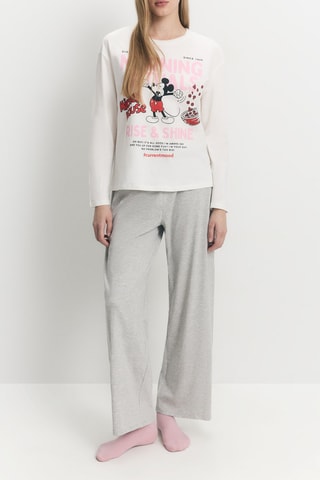 Pyjama Mickey Disney - Blanc et gris clair chiné