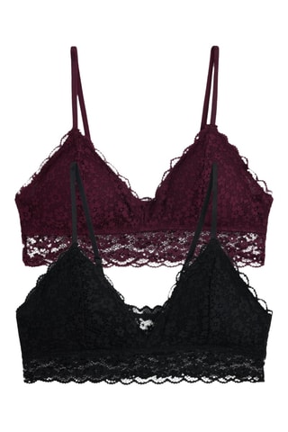 2 bralettes - Bordeaux et noir