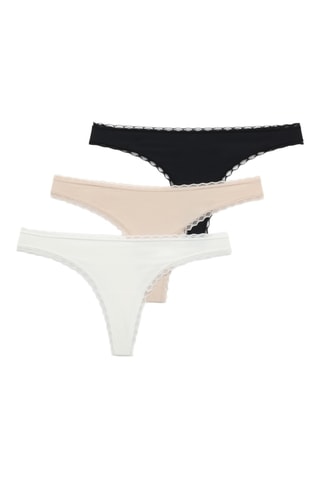 3 tangas - Beige et blanc