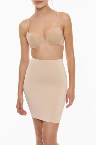 Jupe fourreau taille haute - Beige
