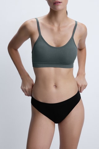 2 brassières - Vert foncé et gris