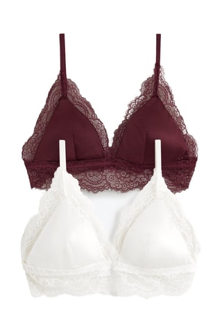 2 bralettes - Beige et bordeaux