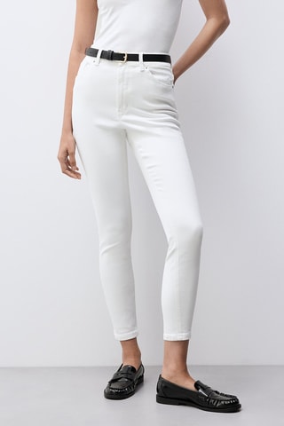 Pantalon taille haute - Blanc