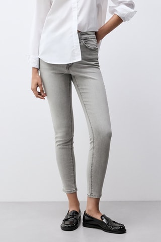 Pantalon taille haute - Gris clair