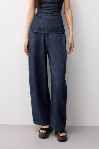 Pantalon barrel - Bleu marine