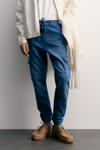 Jean cargo polaire - Bleu cobalt