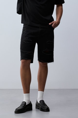 Bermuda en jean - Noir