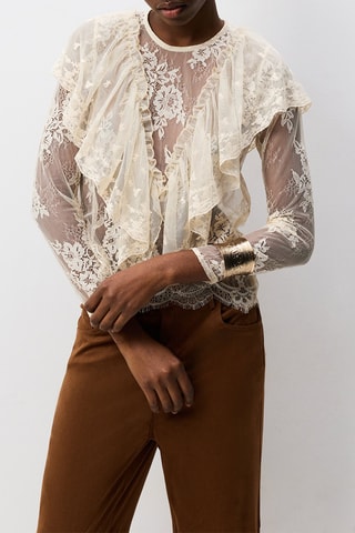 Blouse en dentelle - Beige