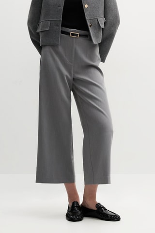 Pantalon taille haute - Gris