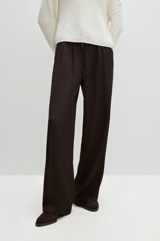 Pantalon wide legs - Marron foncé