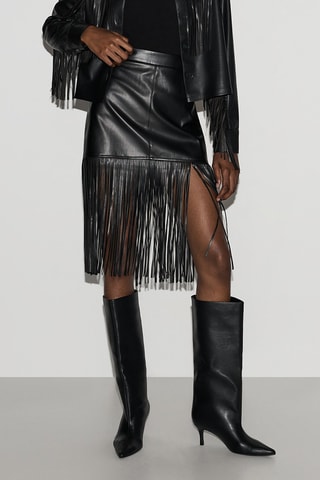 Jupe midi taille haute - Noir