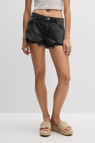 Short en jean - Noir