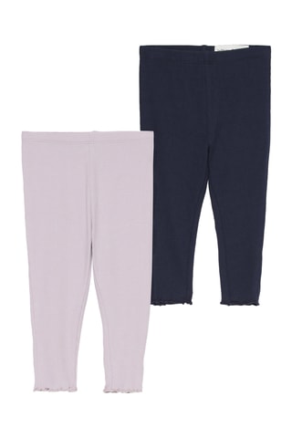 2 leggings - Navy e viola