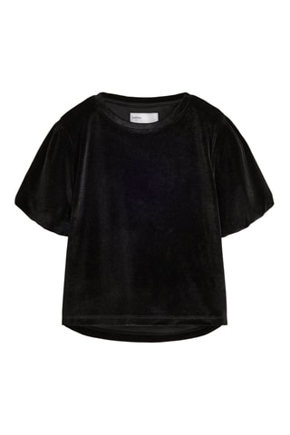 T-shirt in velluto - Nero