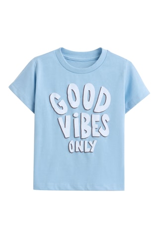 T-shirt e shorts - Celeste e marrone