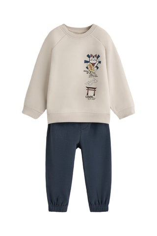 Felpa e pantaloni sportivi - Beige e navy