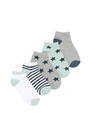 5 paires de chaussettes - Gris chiné et blanc