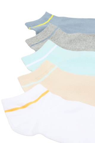 5 paia di calze - Grigio melange e bianco