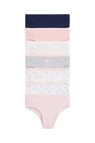 7 culottes - Blanc et bleu marine