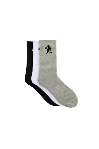 3 paia di calze - Bianco e grigio melange