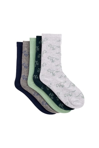 5 paia di calze - Grigio chiaro melange e navy