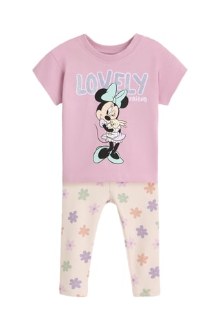 T-shirt e leggings Minni Disney - Salmone