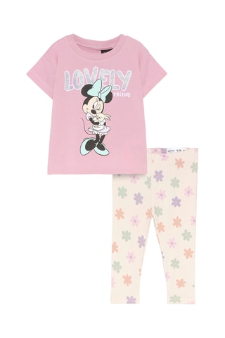 T-shirt e leggings Minni Disney - Salmone
