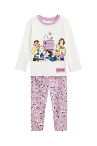 T-shirt et legging Snoopy et les Peanuts - Blanc et rose