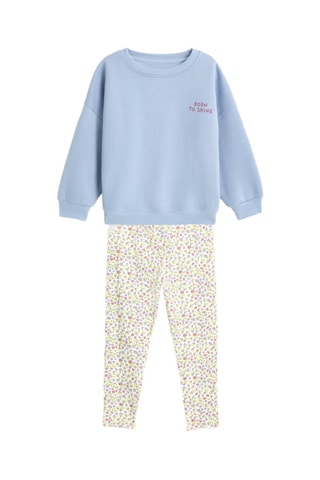 Felpa e leggings - Celeste