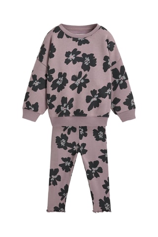 Felpa e leggings - Malva e nero