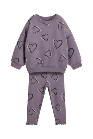 Felpa e leggings - Viola e nero