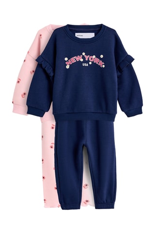 Set 4 pezzi - Rosa e navy