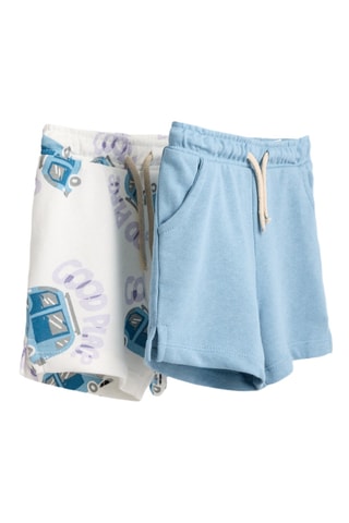 2 shorts - Bianco e celeste
