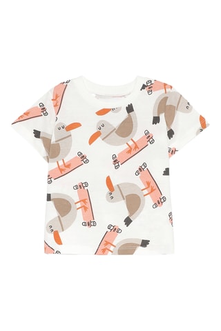 T-shirt et bermuda - Blanc et orange