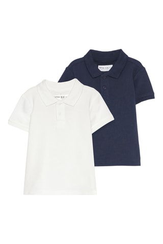 2 polo - Navy e bianco