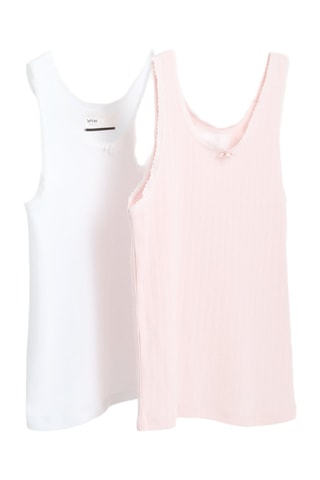 2 canotte - Bianco e rosa
