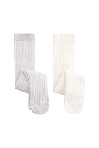 2 collant - Grigio chiaro melange ed ecrù