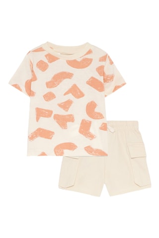 T-shirt et bermuda - Beige