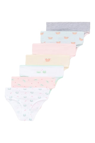 7 slip - Bianco, rosa e giallo