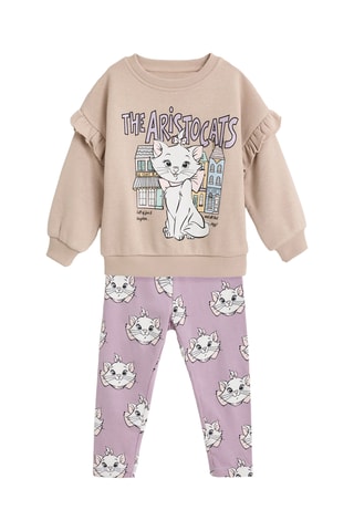 Felpa e leggings Minou Gli Aristogatti Disney - Beige e malva