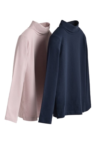2 sous-pulls - Bleu marine et rose poudré