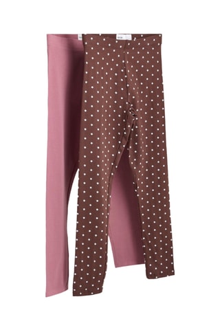 2 leggings - Vieux rose et marron