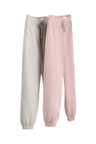 2 joggings - Gris chiné et rose